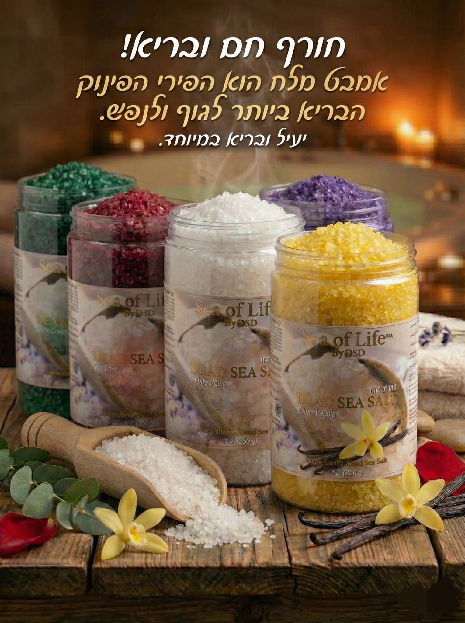אוסף מלחי ים המלח צבעוניים - Sea of Life ים המלח